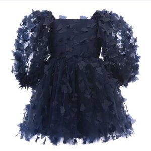 TULLEEN BELL MARIPOSA DRESS NAVY BLUE SIZE 10Y